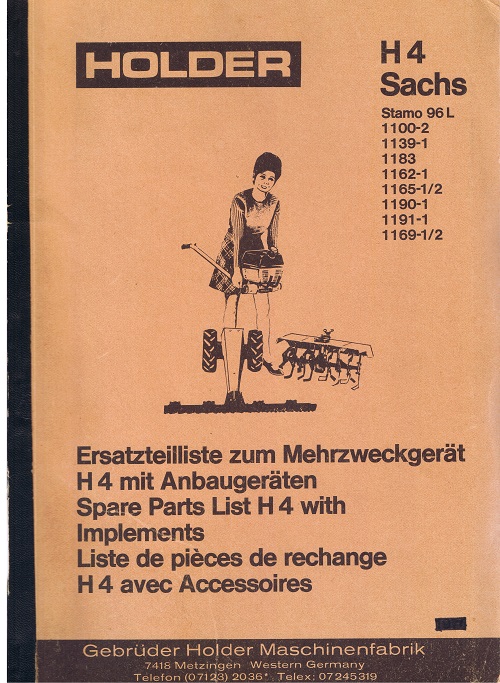 Holder H4 Mehrzweckgerät Ersatzteilkatalog 1984 